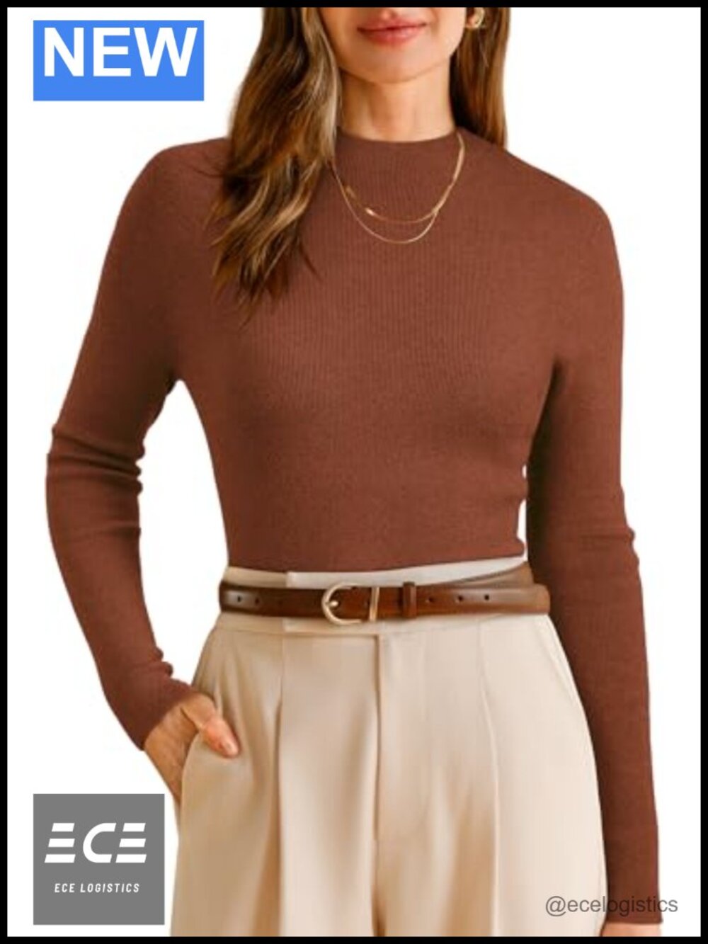 Wool Blend Mock Neck Slim Fit Long Sleeve Sweater Business Casual Pullover